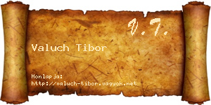 Valuch Tibor névjegykártya